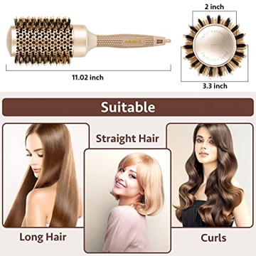 AIMIKE Round Brush for Women – Nano Ceramic Hair Styling Tool