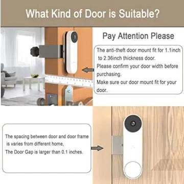 VMEI Anti-Theft Doorbell Mount Design for Google Nest Doorbell (Battery),No Drill,Not Rust, Not Block Doorbell Sensor, Metal Doorbell Door Mount for Home Apartment Office Room Renters-Silver