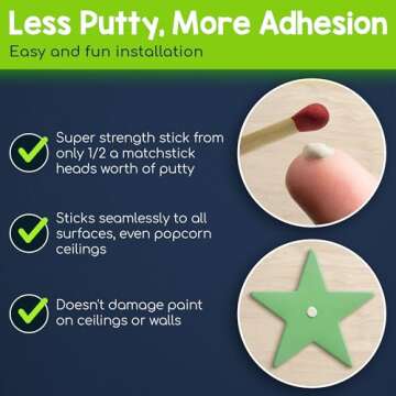 BUNMO 280pcs Glow in The Dark Stars for Ceiling - Safe Glow in The Dark Stickers for Walls & Ceilings - Longlasting Glow in The Dark Stars for Ceiling - Glow in The Dark Ceiling Stars - Strong Glow