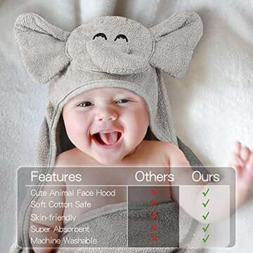 Pro Goleem Baby Bath Towel - Soft Cotton Hooded for Baby