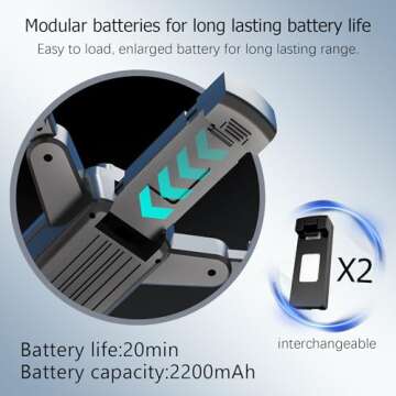 Mini Drone for Adults, Smart Gesture Photography, Remote Control and APP Control, FPV Foldable Drone with Carrying Case, Camping,Parties, Suitable for Hiking