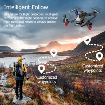 Mini Drone for Adults, Smart Gesture Photography, Remote Control and APP Control, FPV Foldable Drone with Carrying Case, Camping,Parties, Suitable for Hiking