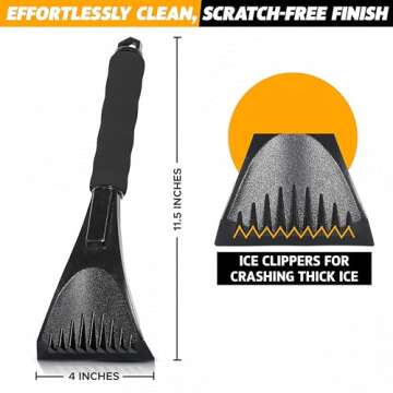 EcoNour Ice Scraper for Easy Frost and Snow Removal