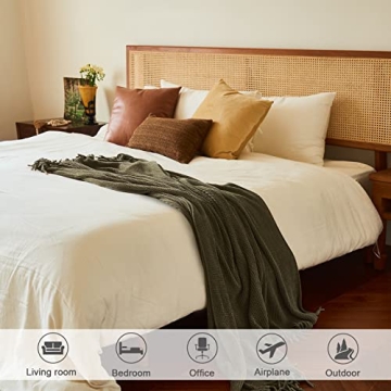 LIFEIN Soft Green Throw Blanket for Couch and Home Decor