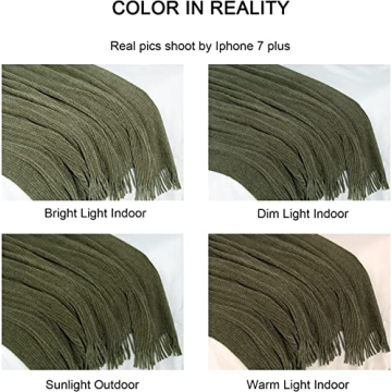 LIFEIN Soft Green Throw Blanket for Couch and Home Decor