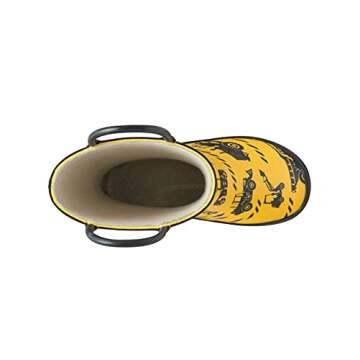 OAKI Toddler Rain Boots - Perfect Kids Rain Boots for Any Weather - Durable Rubber Baby Rain Boots Keep Little Feet Dry, Lightweight Waterproof with Easy-on Handle, Construction Vehicles, 5T Toddler