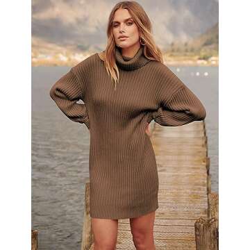 Stylish Fall Oversized Sweater Dress - ANRABESS 2024