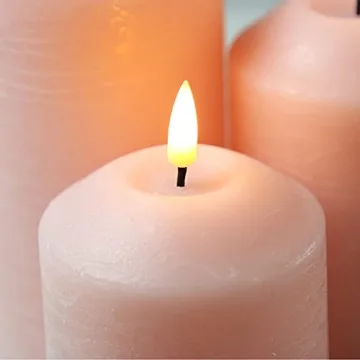 Eywamage Pink Flameless Pillar Candles with Remote Control Set