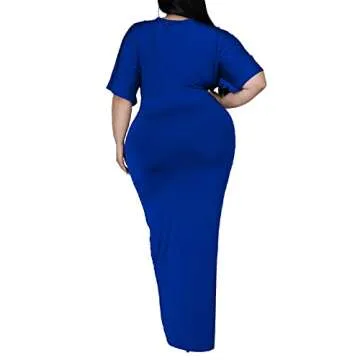 Elegant Plus Size V-Neck Dress for Curvy Women
