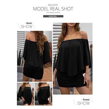 Chic Off Shoulder Ruffles Mini Dress for Women