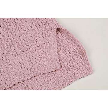 Imily Bela Womens Fuzzy Knitted Sweater Sherpa Fleece Side Slit Full Sleeve Jumper Outwears Pink