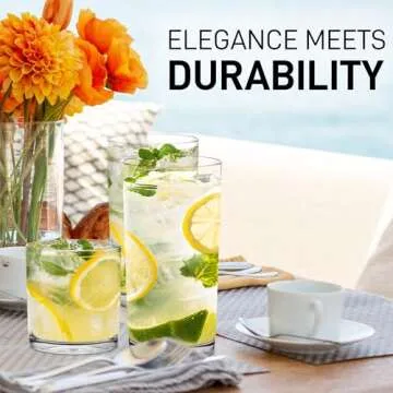 Zulay Unbreakable Acrylic Drinking Glasses - 8 Piece Set