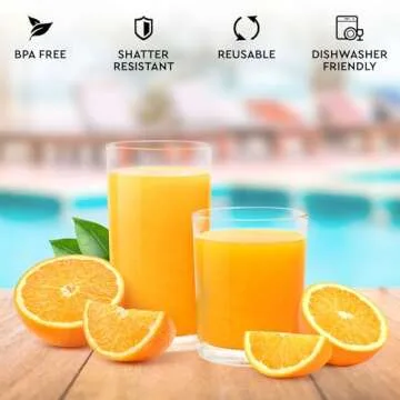 Zulay Unbreakable Acrylic Drinking Glasses - 8 Piece Set