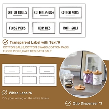 VITEVER Qtip Holder Dispenser - 3 Pack Stylish Organizers