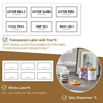 VITEVER Qtip Holder Dispenser - 3 Pack Stylish Organizers