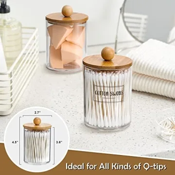 VITEVER Qtip Holder Dispenser - 3 Pack Stylish Organizers