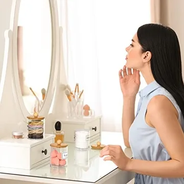 VITEVER Qtip Holder Dispenser - 3 Pack Stylish Organizers