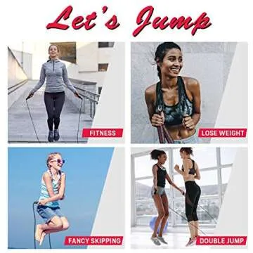 Renoj Jump Rope, Jump Ropes for Fitness, Jump Rope Workout for Exercise (Red)