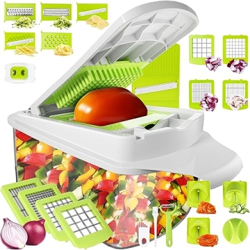 Vegetable Chopper and Slicer Dicer for Kitchen 23 PCS Veggie Slicer and Chopper Vegetable Cutter Coo...