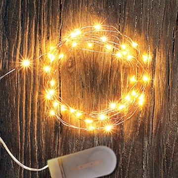 6 Pack 7Feet Starry String Lights,Fairy String Lights 20 Micro Starry LEDs On Copper Wire, 2pcs CR2032 Batteries Included,For Wedding Centerpiece,Party,Christmas Table Decor(Copper Warm White)