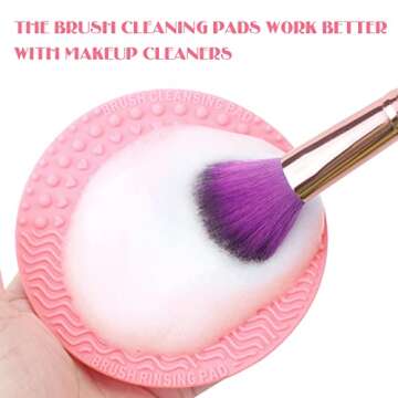 Makeup Brush Cleaning Pad with Suction Cup for Easy Use
