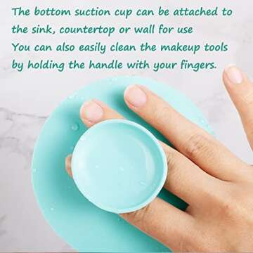 Makeup Brush Cleaning Pad with Suction Cup for Easy Use