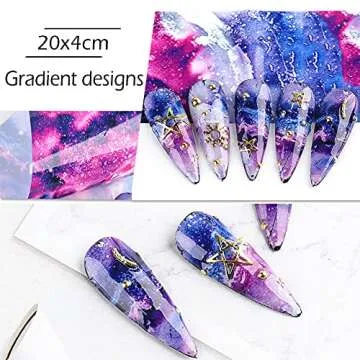 Marble Nail Art Foil Transfer Stickers for Creative Designs