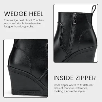 Stylish Vepose Women's Wedge Ankle Booties for Comfort