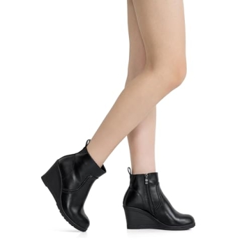 Stylish Vepose Women's Wedge Ankle Booties for Comfort