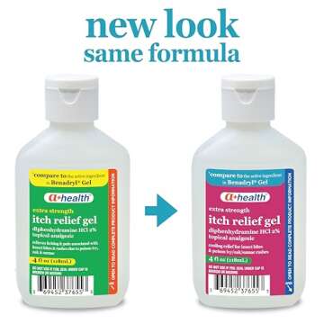 A+Health Extra Strength Itch Relief Gel, Diphenhydramine HCl 2% Topical Analgesic, Relives Itching a...