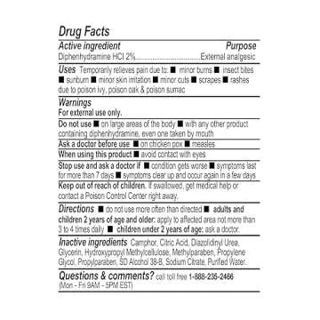 A+Health Extra Strength Itch Relief Gel, Diphenhydramine HCl 2% Topical Analgesic, Relives Itching and Pain for Bug Bites, Rashes, Poison Ivy, Oak and Sumac, Made in USA, 4 Ounces