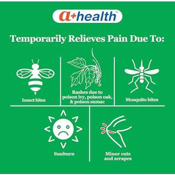A+Health Extra Strength Itch Relief Gel, Diphenhydramine HCl 2% Topical Analgesic, Relives Itching and Pain for Bug Bites, Rashes, Poison Ivy, Oak and Sumac, Made in USA, 4 Ounces