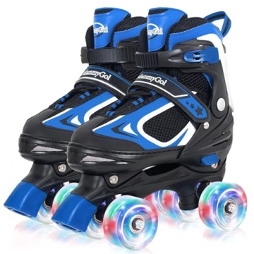 MammyGol Light-Up Adjustable Roller Skates for Kids - Safe & Fun!