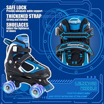 MammyGol Light-Up Adjustable Roller Skates for Kids