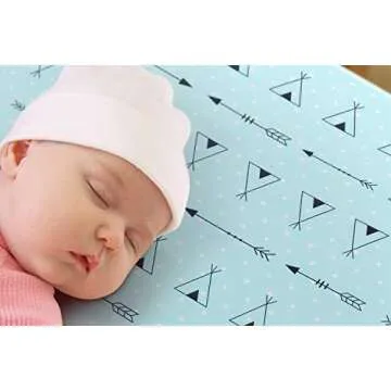 Pack n Play Sheets, BROLEX 2 Pack Mini Crib Sheets,Stretchy Portable Fitted Playard Sheet Set, Convertible Playard Mattress Cover,Ultra Soft Breathable Material,Arrow Owl