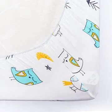 Pack n Play Sheets, BROLEX 2 Pack Mini Crib Sheets,Stretchy Portable Fitted Playard Sheet Set, Convertible Playard Mattress Cover,Ultra Soft Breathable Material,Arrow Owl