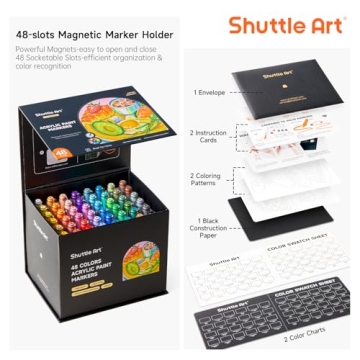 Shuttle Art Acrylic Paint Markers 48 Colors Set for Artists
