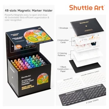 Shuttle Art Acrylic Paint Markers 48 Colors Set for Artists