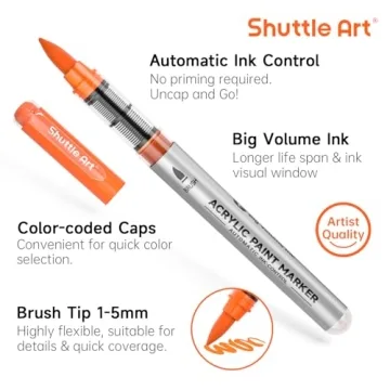 Shuttle Art Acrylic Paint Markers 48 Colors Set for Artists