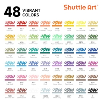 Shuttle Art Acrylic Paint Markers 48 Colors Set for Artists