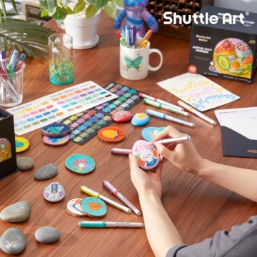Shuttle Art Acrylic Paint Markers 48 Colors Set for Artists