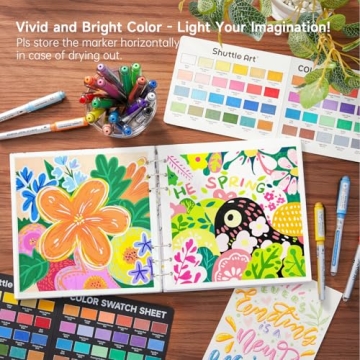 Shuttle Art Acrylic Paint Markers 48 Colors Set for Artists
