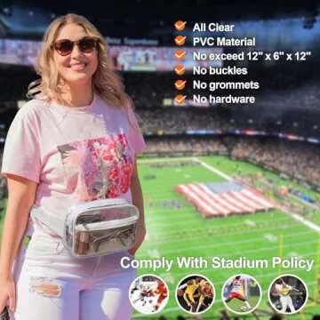 Veckle Clear Fanny Pack - Stadium Approved, Adjustable, Waterproof