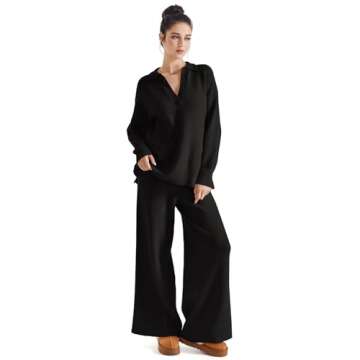 SUUKSESS Women's Waffle Knit Lounge Set - Cozy Chic