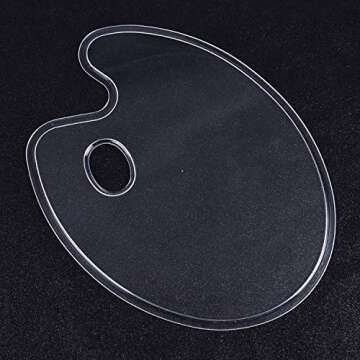 Monrocco Clear Acrylic Palette Oval Paint Tray Mixing Palette for DIY Craft Professional Art Painting