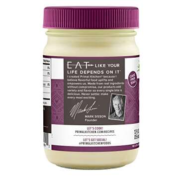 Primal Kitchen Garlic Aioli Mayo made with Avocado Oil, Whole30 Approved, Certified Paleo, and Keto Certified, 12 Ounces
