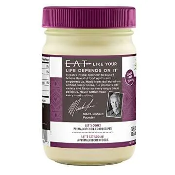 Primal Kitchen Garlic Aioli Mayo made with Avocado Oil, Whole30 Approved, Certified Paleo, and Keto Certified, 12 Ounces