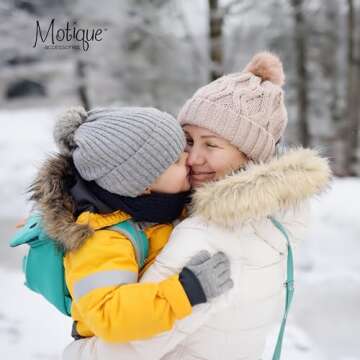 Motique Accessories Navy Kids Gloves Magic Knit Gloves for Girls/Boys Solid Colors