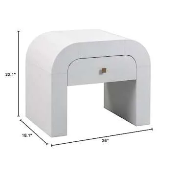 Stylish Tov Furniture Hump Nightstand in White - Handmade Quality