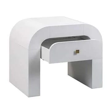 Stylish Tov Furniture Hump Nightstand in White - Handmade Quality